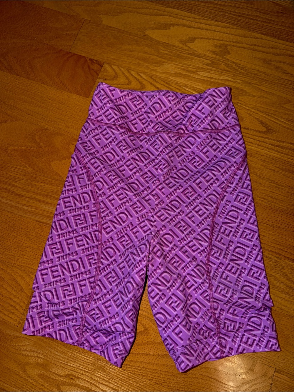 Fendi SKIMS Pink-Purple Logo Bike Shorts - Picture 2 of 6